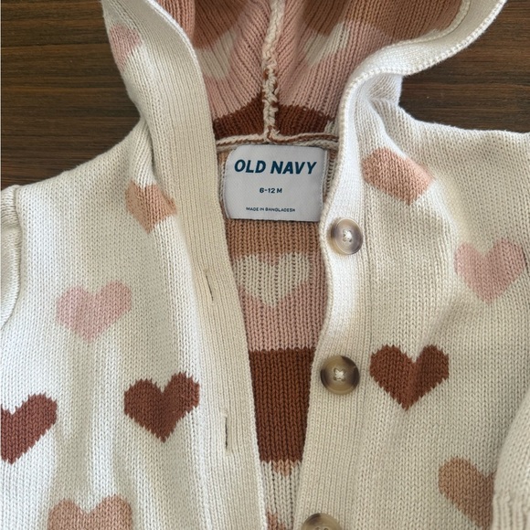 Baby Girl’s 6-12 Months, Three Piece Bundle, Heart Cardigan, Pants and Dress - Picture 4 of 7